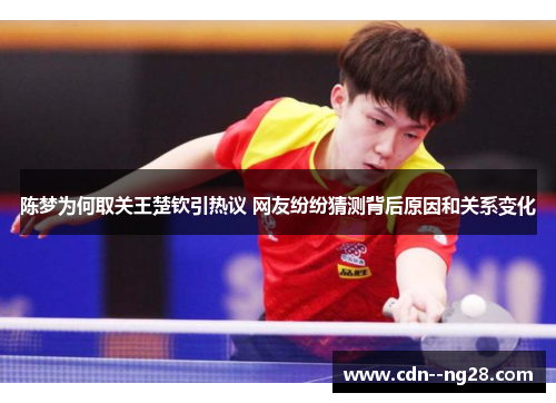 陈梦为何取关王楚钦引热议 网友纷纷猜测背后原因和关系变化